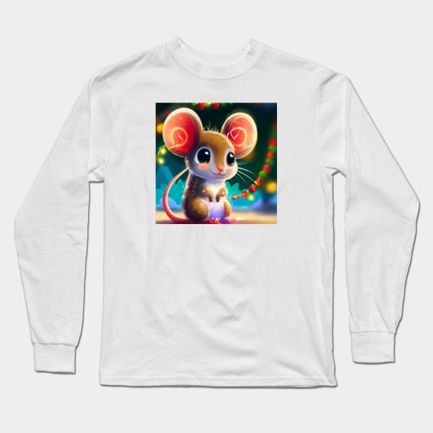 Cute Mouse Drawing Long Sleeve T-Shirt by Play Zoo